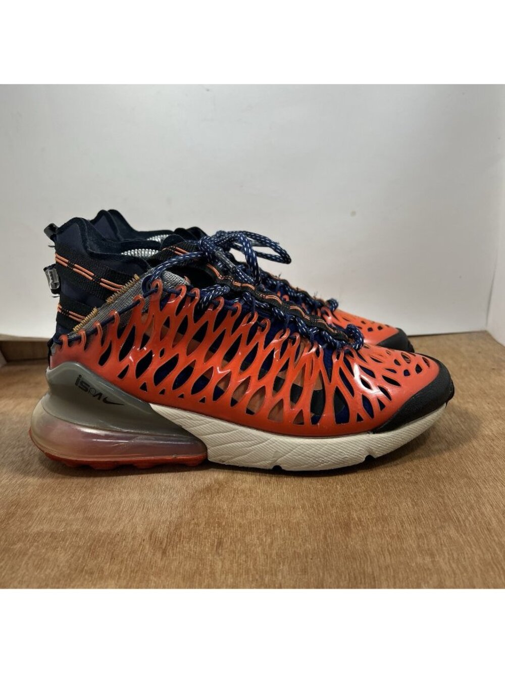 Nike Air Max 270 ISPA Men Size 7.5 Blue Void/Terra Orange BQ1918 400